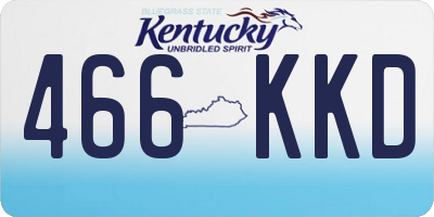 KY license plate 466KKD