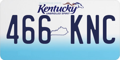 KY license plate 466KNC