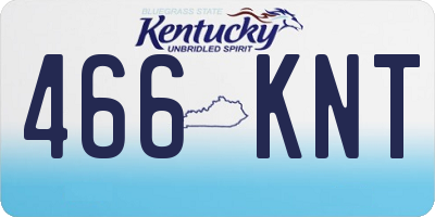 KY license plate 466KNT