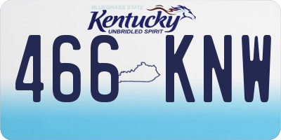 KY license plate 466KNW
