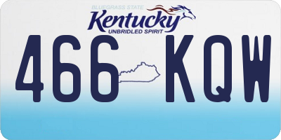 KY license plate 466KQW