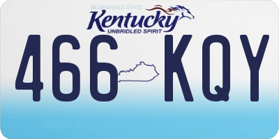 KY license plate 466KQY