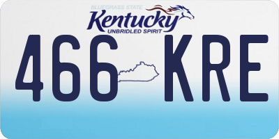 KY license plate 466KRE