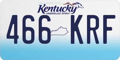 KY license plate 466KRF