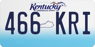 KY license plate 466KRI