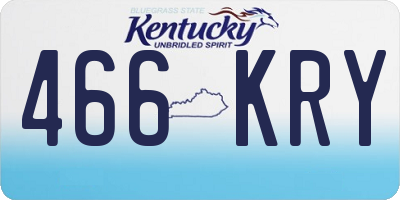 KY license plate 466KRY