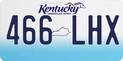 KY license plate 466LHX