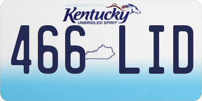KY license plate 466LID