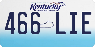 KY license plate 466LIE