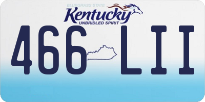 KY license plate 466LII