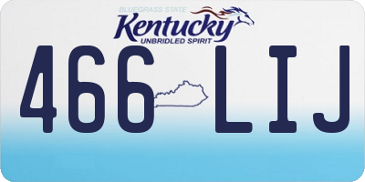 KY license plate 466LIJ