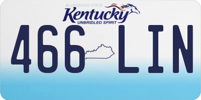 KY license plate 466LIN