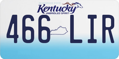 KY license plate 466LIR