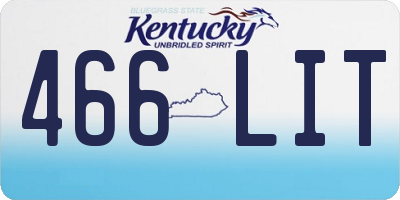 KY license plate 466LIT