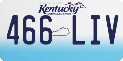 KY license plate 466LIV