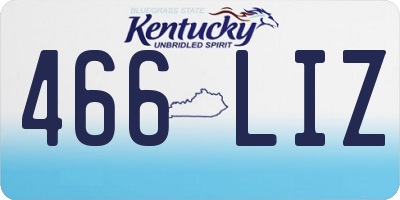 KY license plate 466LIZ