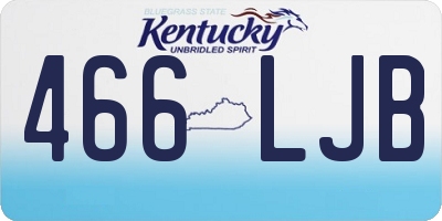 KY license plate 466LJB