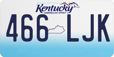 KY license plate 466LJK