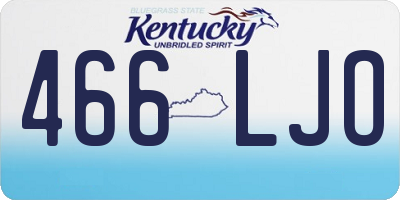 KY license plate 466LJO