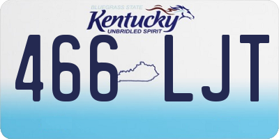 KY license plate 466LJT