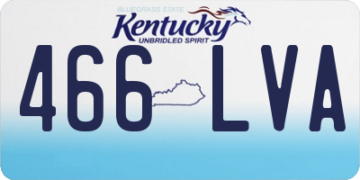 KY license plate 466LVA