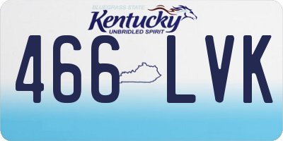 KY license plate 466LVK