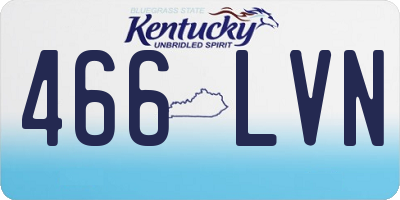 KY license plate 466LVN