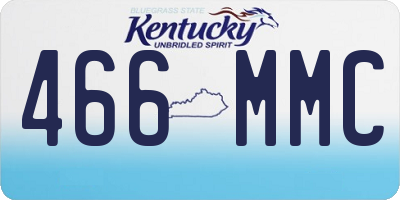 KY license plate 466MMC