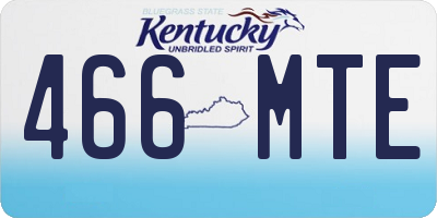 KY license plate 466MTE