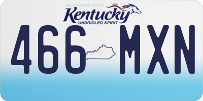 KY license plate 466MXN