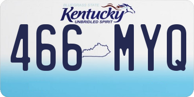 KY license plate 466MYQ