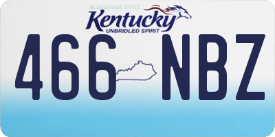 KY license plate 466NBZ