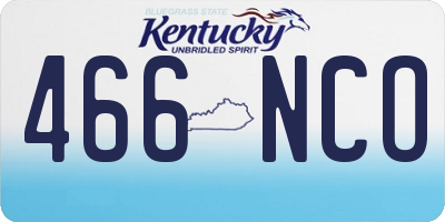 KY license plate 466NCO