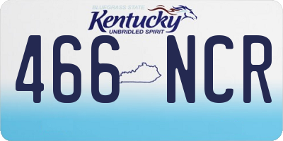 KY license plate 466NCR