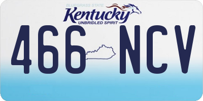 KY license plate 466NCV