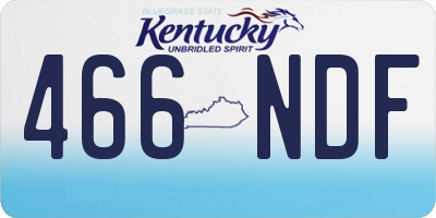 KY license plate 466NDF