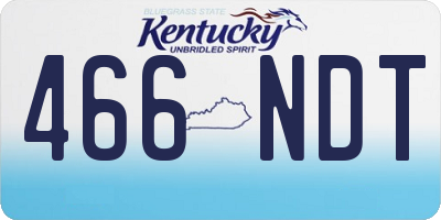 KY license plate 466NDT