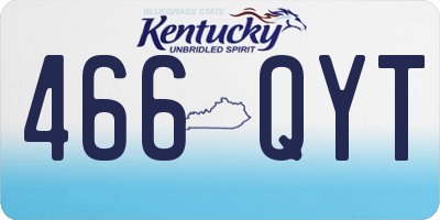 KY license plate 466QYT
