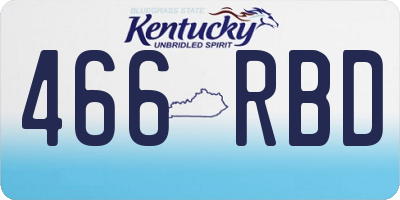 KY license plate 466RBD