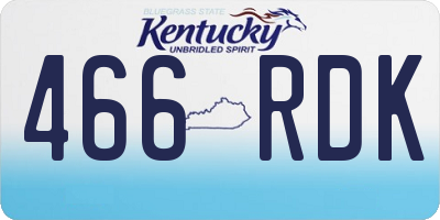 KY license plate 466RDK