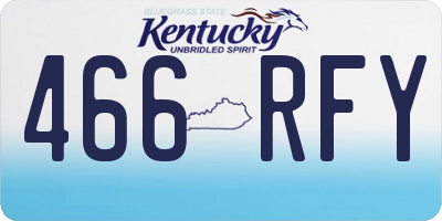 KY license plate 466RFY