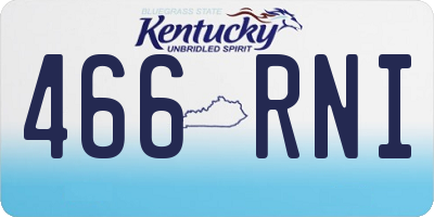 KY license plate 466RNI