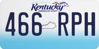 KY license plate 466RPH