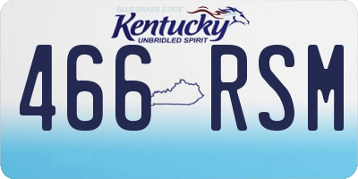 KY license plate 466RSM