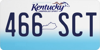 KY license plate 466SCT