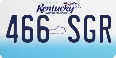 KY license plate 466SGR