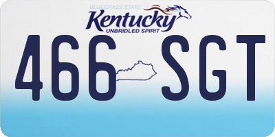 KY license plate 466SGT