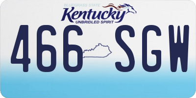KY license plate 466SGW