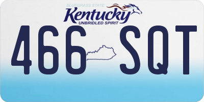 KY license plate 466SQT