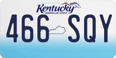 KY license plate 466SQY